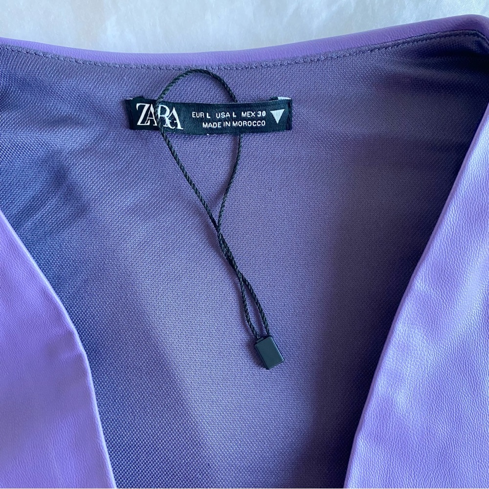 Zara Faux Leather Dress Long Sleeves in Purple - Picture 12 of 16
